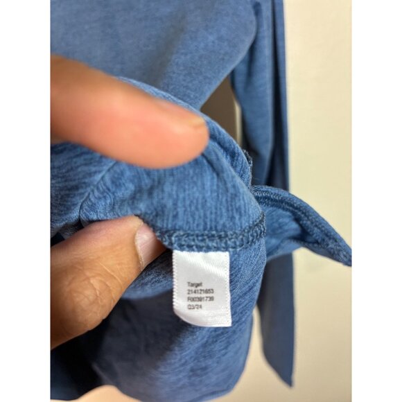 NWT All in Motion Long Sleeve T-Shirt Athletic Gym Casual Blue Size Small - Picture 4 of 5